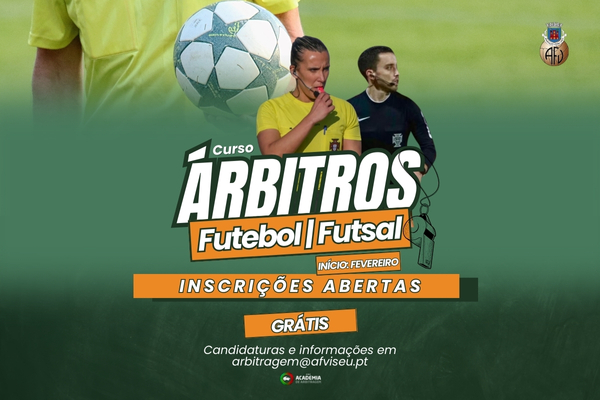 Inscrições abertas para Curso de Árbitros de Futebol | Futsal