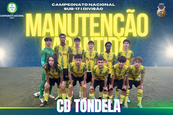 CD Tondela com manutenção garantida no Campeonato Nacional Sub-17 I Divisão