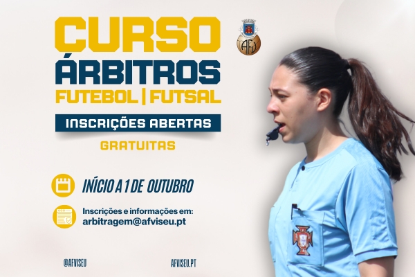 Inscrições abertas para Curso de Árbitros de Futebol | Futsal