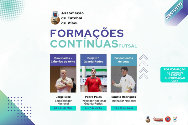 Formações Contínuas de Futsal com inscrições abertas