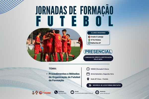 Jornadas de Formação de Futebol com inscrições abertas