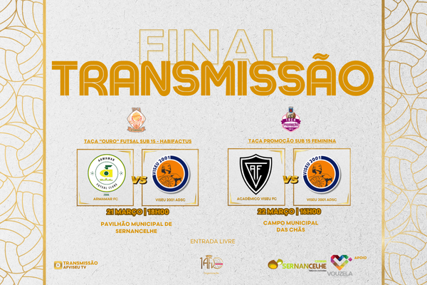 Taças Sub-15 com transmissão em direto no YouTube da AF Viseu